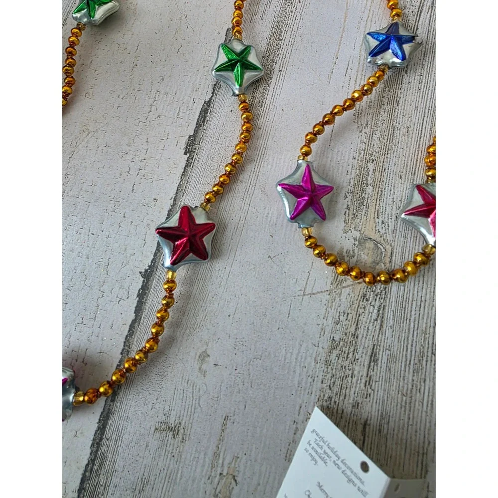 Vintage radko starburst star garland‎ AS IS glass RARE beaded Beach nautical